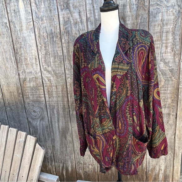 Vintage paisley one button duster - Picture 3 of 7